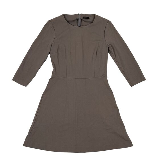 Peserico‎ Dress Size EUR 42 / US 8 Beige 3/4 Sleeves Stretch Short Shift Casual - Picture 1 of 9